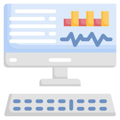 COMPUTER flat icon,linear,outline,graphic,illustration