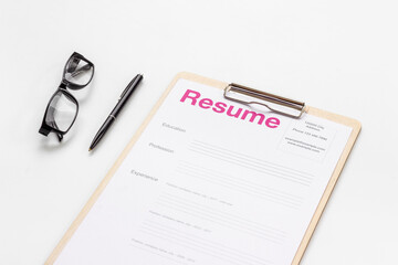 We are hiring. Resume application on HR manager office desk