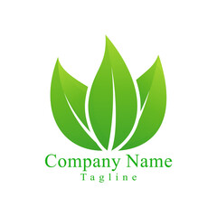 Green Leaf Logo Vector Design For Medicine or Company Logo. With Gradient style