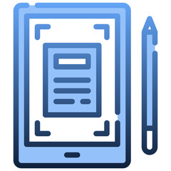 PEN TABLET Gradient icon,linear,outline,graphic,illustration