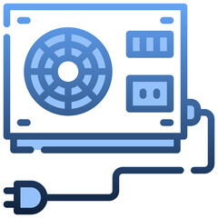 POWER SUPPLY Gradient icon,linear,outline,graphic,illustration