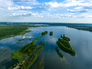 Pogoria IV lake in Dabrowa Gornicza Aerial View. Popular tourist destination in Zaglebie. Silesian Voivodeship, Poland. 