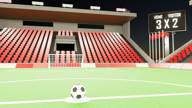 field view inside a soccer stadium