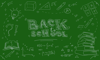 Back to school. Education concept. School background with hand drawn