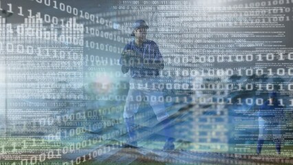 Animation of data processing over diverse female baseball players - Powered by Adobe