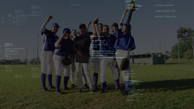 Animation of data processing over diverse female baseball players