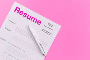 Resume application form on job seeker or HR manager table