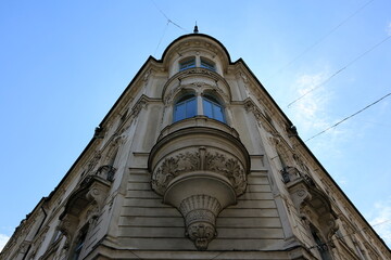 Small balcony on the front of the building