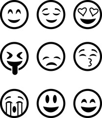 vector emoji set isolated on white background, vector illustration 11.eps