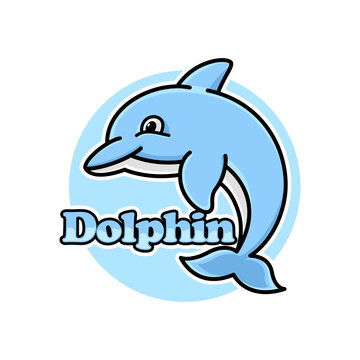 Dolphin character vector illustration, With cute and childish style. This design is very good for kids