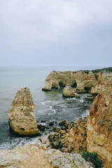 Papier Peint photo Plage de Marinha, Algarve, Portugal beach and rocks on algarve portugal
