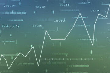 Business Growth graph on technology background, Futuristic raise arrow chart digital transformation abstract technology background. Big data and business growth currency stock and investment economy