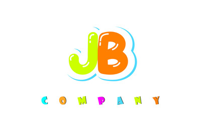 letters JB creative logo for Kids toy store, school, company, agency. stylish colorful alphabet logo vector template