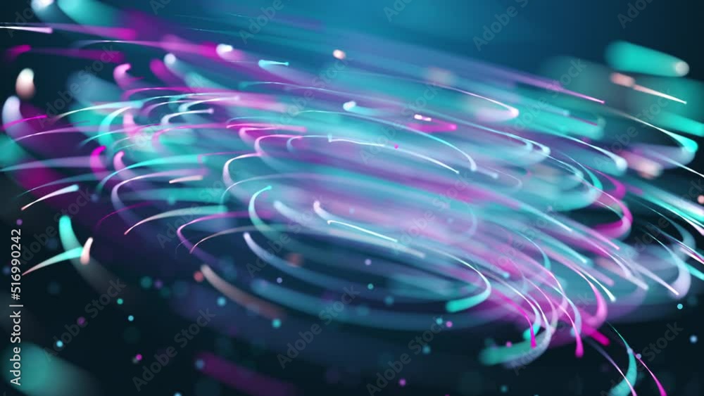 Poster 3d abstract blue pink particle vortex design. digital light glow particle tornado background. seamle