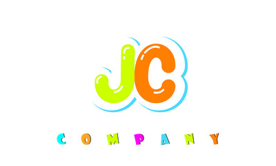 letters JC creative logo for Kids toy store, school, company, agency. stylish colorful alphabet logo vector template