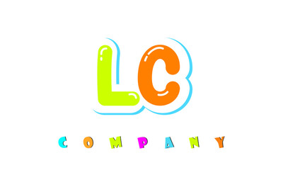 letters LC creative logo for Kids toy store, school, company, agency. stylish colorful alphabet logo vector template