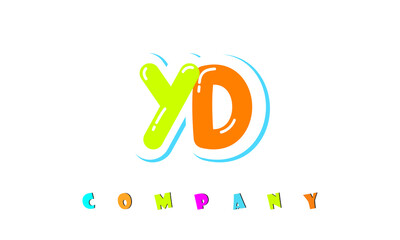 letters YD creative logo for Kids toy store, school, company, agency. stylish colorful alphabet logo vector template