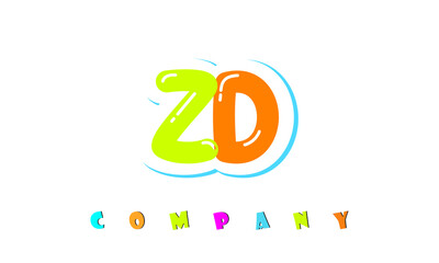 letters ZD creative logo for Kids toy store, school, company, agency. stylish colorful alphabet logo vector template