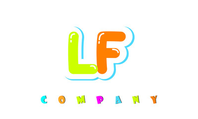 letters LF creative logo for Kids toy store, school, company, agency. stylish colorful alphabet logo vector template