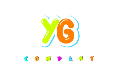 letters YG creative logo for Kids toy store, school, company, agency. stylish colorful alphabet logo vector template