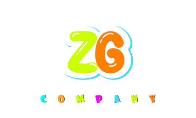 letters ZG creative logo for Kids toy store, school, company, agency. stylish colorful alphabet logo vector template
