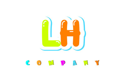 letters LH creative logo for Kids toy store, school, company, agency. stylish colorful alphabet logo vector template