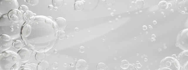 bubble oil or serum isolated on bright background. concept skin care cosmetics solution. 3d rendering.