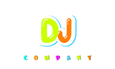 letters DJ creative logo for Kids toy store, school, company, agency. stylish colorful alphabet logo vector template