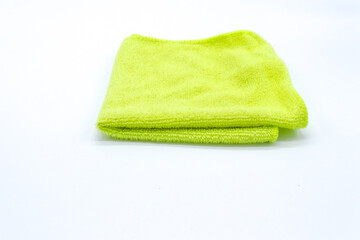 green kitchen rag on white background