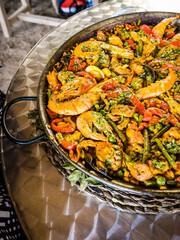 paella mallorquina,restaurante de Sa Foradada, Valldemossa, Parque natural de la Sierra de Tramuntana,.Mallorca, balearic islands, spain, europe
