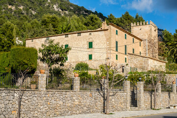 Fototapeta na wymiar Son Gual, casa fortificada con torre de defensa del siglo XVI, Valldemossa, Mallorca, balearic islands, Spain
