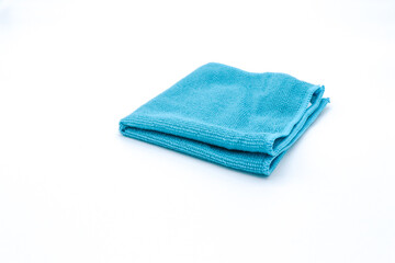 blue rag bath on white background