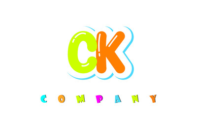 letters CK creative logo for Kids toy store, school, company, agency. stylish colorful alphabet logo vector template