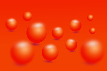 Red bubbles 3d abstract background