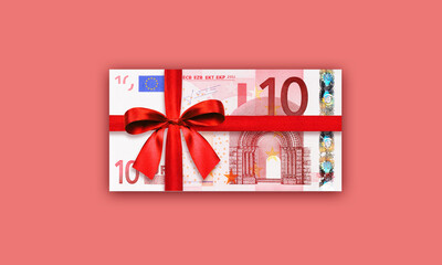 Geldgeschenk 10 euro - obrazy, fototapety, plakaty