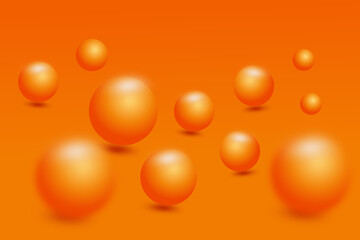 Orange bubbles 3d abstract background