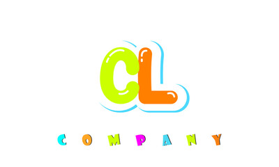letters CL creative logo for Kids toy store, school, company, agency. stylish colorful alphabet logo vector template
