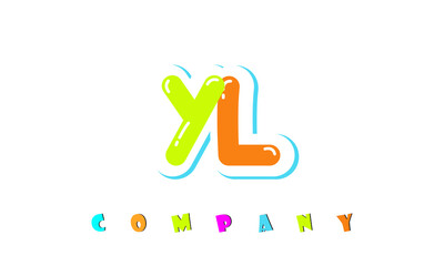 letters YL creative logo for Kids toy store, school, company, agency. stylish colorful alphabet logo vector template
