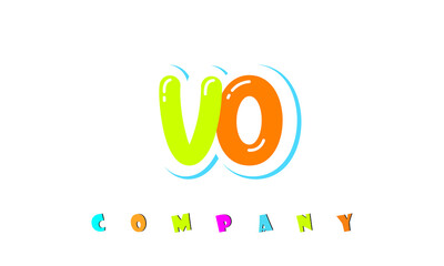 letters VO creative logo for Kids toy store, school, company, agency. stylish colorful alphabet logo vector template