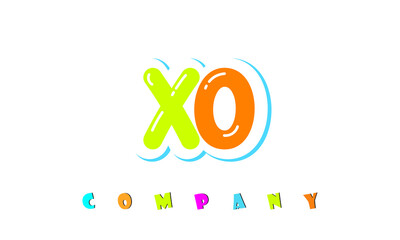 letters XO creative logo for Kids toy store, school, company, agency. stylish colorful alphabet logo vector template