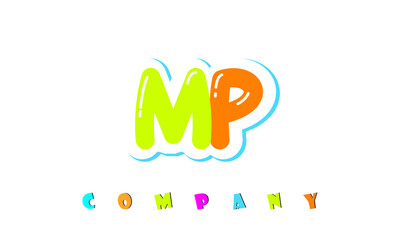 letters MP creative logo for Kids toy store, school, company, agency. stylish colorful alphabet logo vector template