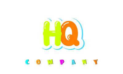 letters HQ creative logo for Kids toy store, school, company, agency. stylish colorful alphabet logo vector template