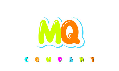 letters MQ creative logo for Kids toy store, school, company, agency. stylish colorful alphabet logo vector template