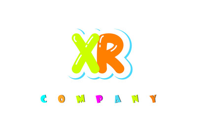 letters XR creative logo for Kids toy store, school, company, agency. stylish colorful alphabet logo vector template