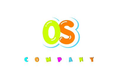 letters OS creative logo for Kids toy store, school, company, agency. stylish colorful alphabet logo vector template