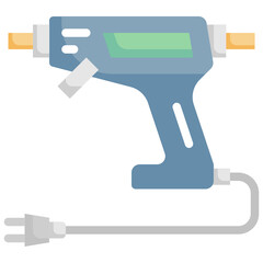 HOT GLUE GUN flat icon,linear,outline,graphic,illustration