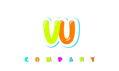letters VU creative logo for Kids toy store, school, company, agency. stylish colorful alphabet logo vector template