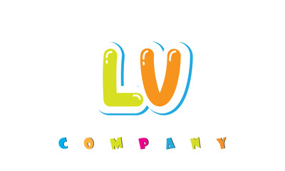 letters LV creative logo for Kids toy store, school, company, agency. stylish colorful alphabet logo vector template