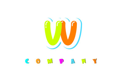 letters VV creative logo for Kids toy store, school, company, agency. stylish colorful alphabet logo vector template
