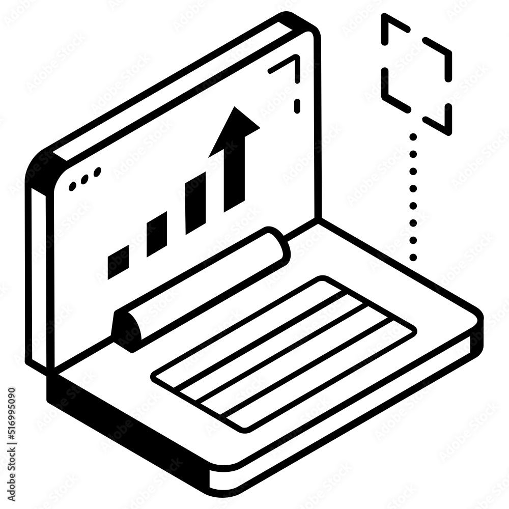 Canvas Prints data growth editable isometric icon